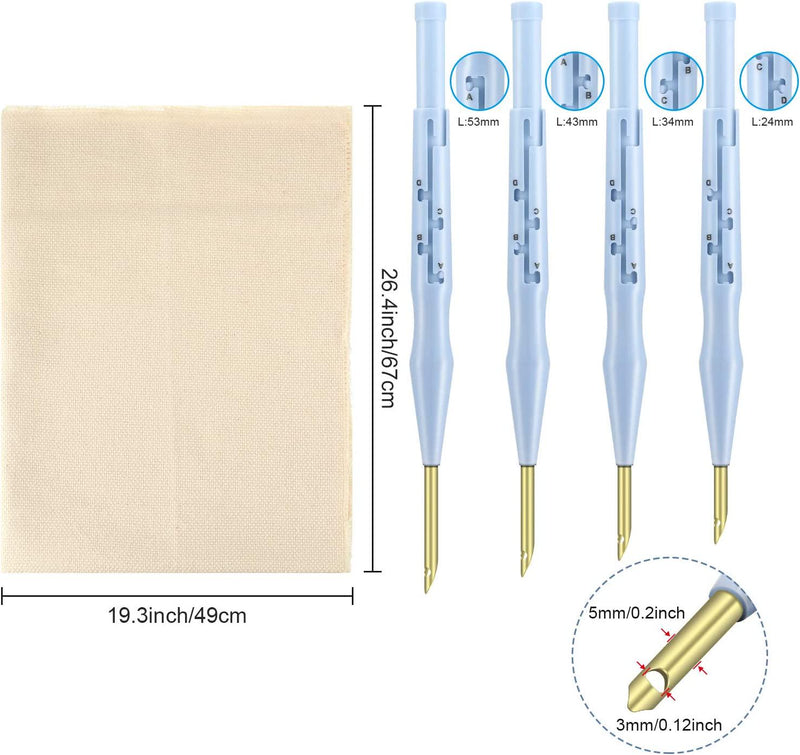 26.4 x 19.3 Inch Punch Needle Kit Monks Cloth for Punch Needle Needlework Linen Fabric Embroidery Fabric Weavers Cloth Adjustable Embroidery Pens for Embroidery Rug DIY Handmade Art Crafts