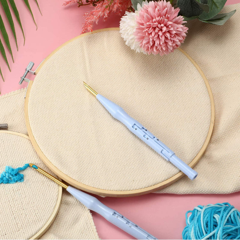 26.4 x 19.3 Inch Punch Needle Kit Monks Cloth for Punch Needle Needlework Linen Fabric Embroidery Fabric Weavers Cloth Adjustable Embroidery Pens for Embroidery Rug DIY Handmade Art Crafts