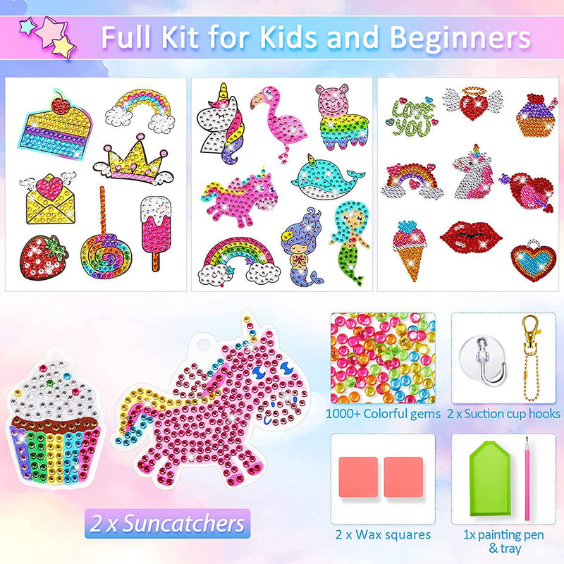 10 Sets 5D Diamond Painting Kits Keychain for Kids Make Your Own