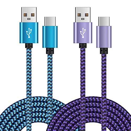 2Pack 6ft Fast USB Type C Cable Phone Charger Charging Cord for Samsung Galaxy Z Fold3/2 5G, Z Flip3 5G, S21 Ultra 5G S21+ S20 FE 5G S20 Ultra S10 S9 S8 Plus Note 20 Ultra 10 9 8, A52 A42 A32 A71 A51