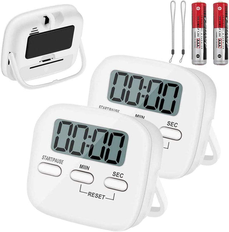 6 Pack Digital Timer for Teacher Small Timers for Kids Magnetic Back Big  LCD Display Loud Alarm Minute Second Count Up Countdown With ON/OFF Switch  For Classroom. Homework. Exercise( 3 Blue 