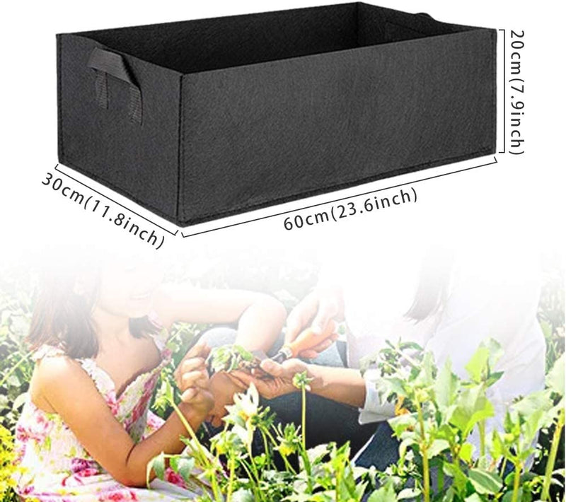 Valuehall Fabric Raised Planting Bed 5-Pack Rectangle Grow Bags Heavy Duty Nonwoven Fabric Plants Pots Aeration Fabric Pots for Vegetables, Flowers and Fruits V8020A (Large)