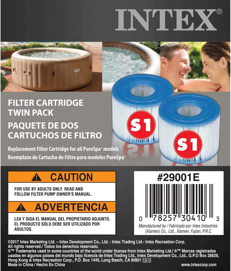 Intex Type S1 Filter Cartridge for Purespa, Twin Pack