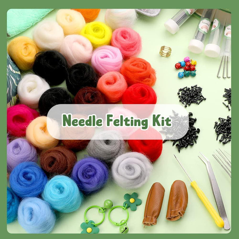 Needle Felting Kit 109 Pieces Set, Wool Roving 36 Colors with Complete Felt  Tools and Storage Box Needle Felting Starter Kit for DIY Craft Animal Home