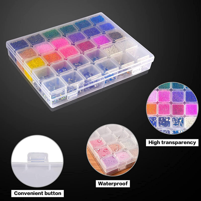 30 Slots Diamond Painting Storage Containers, Bead Organizer Box, Bead Storage  Containers Plastic Diamond Painting Art Accessories Boxes Small Clear  Embroidery Box for Craft Beads Rhinestones (1 Pack)