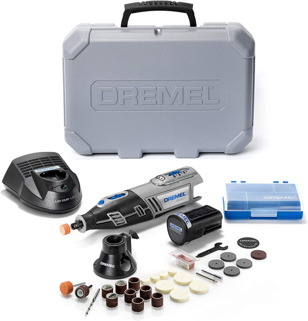 Dremel 8220 Cordless Rotary Tool 12V, Rotary Multi Tool Kit with 1 Attachment 28 Accessories, Variable Speed 5,00035,000Rpm for Cutting, Sanding, Drilling, Carving, Polishing, Routing