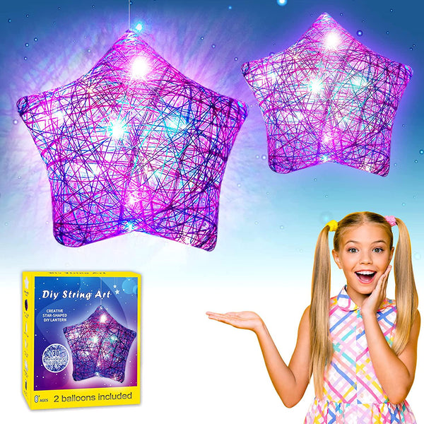3D String Art Crafts for Kids DIY LED Star Lantern Arts and Crafts for Kids Ages 8-12 Gifts for Girls and Boys 8, 9, 10, 11, 12 Year Old