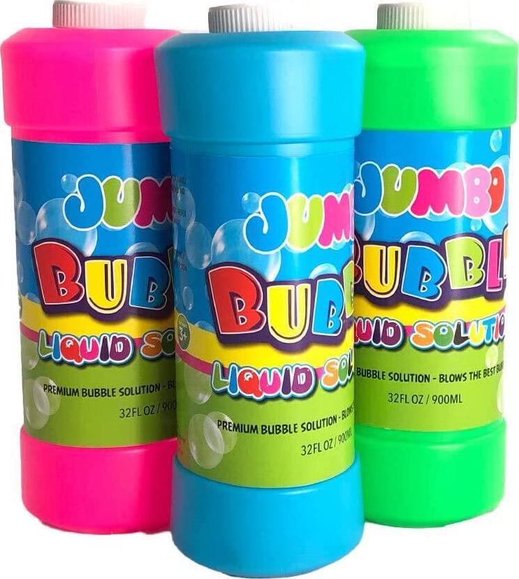 3PK 900ml Jumbo Bubble Solution Bottles for Bubble Wand Kids Summer Toy Gift