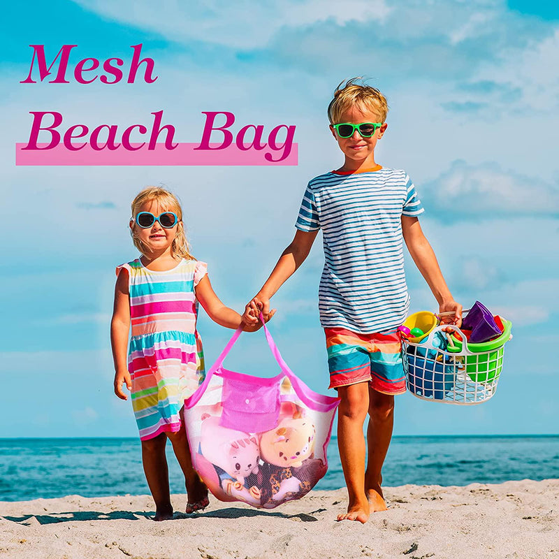 SupMLC Mesh Beach Bag Extra Large Beach Bags and Totes Tote Backpack Toys  Towels Sand Away For Holding Beach Toys Children' Toys Market Grocery  Picnic