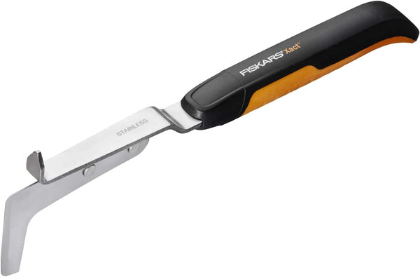 Fiskars Xact Small Weeding Knife, Length: 33.8 Cm, Black/Orange, High Steel/Plastic, 1027045