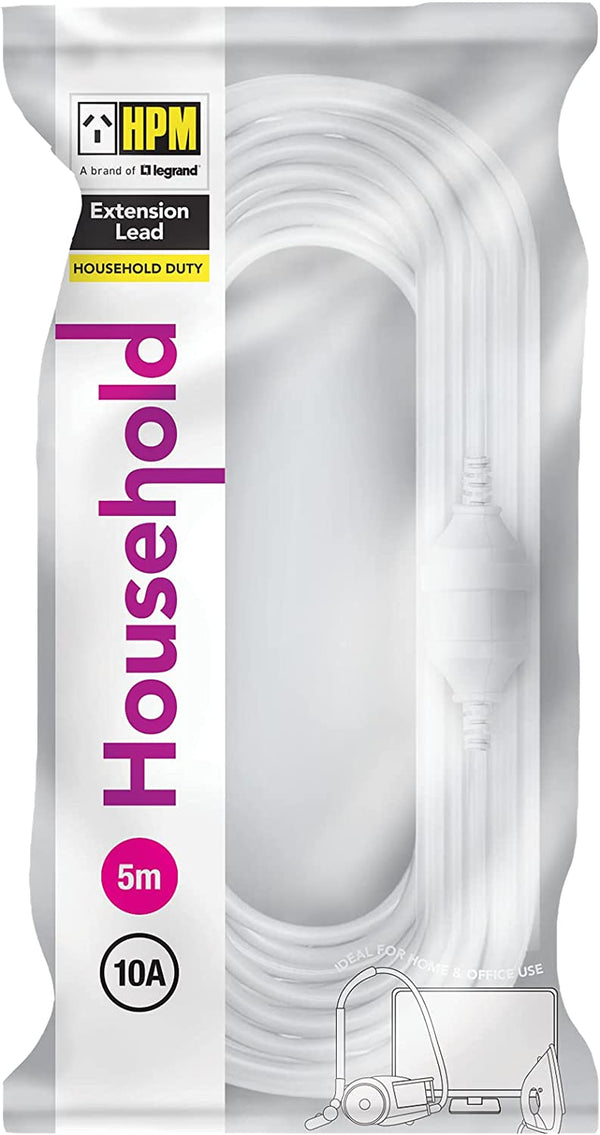 HPM Household Duty Extension Lead White 5M