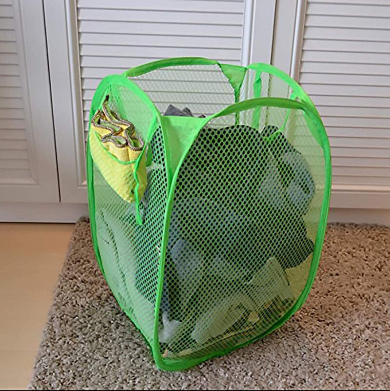 5Pcs Pop up Mesh Washing Laundry Basket Bag Foldable Bin Hamper for Toy Tidy Storage Organiser Organizer