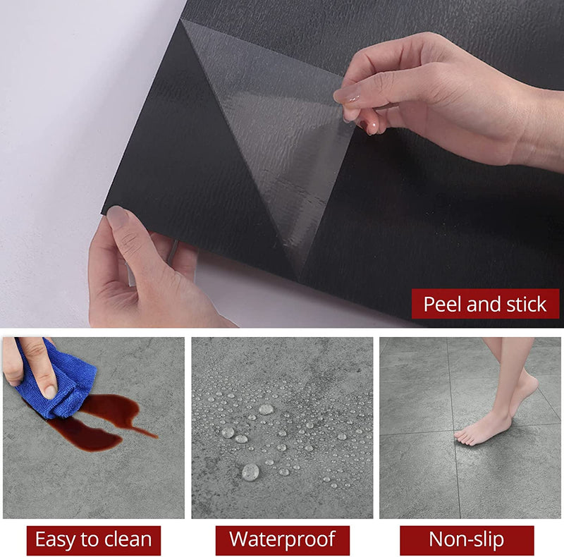 WESTICK 20 Pcs Marble Floor Tiles Peel and Stick Waterproof 12 x 12 Self  Adhesive Flooring Removable Vinyl Stick on Tile for Bathroom Bedroom