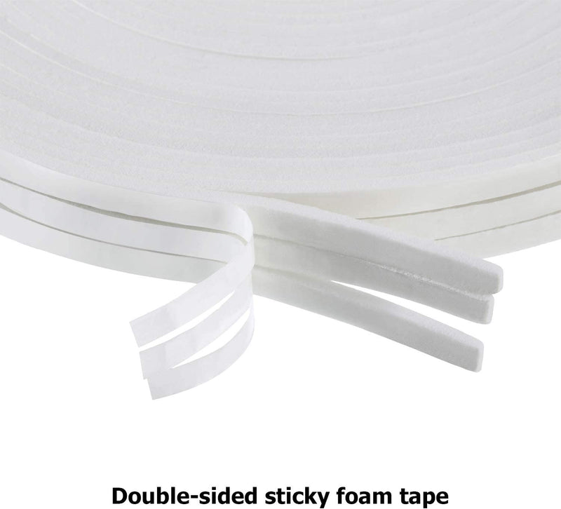 Tatuo Foam Mounting Tape White PE Double Sided Foam Tape Foam Adhesive Tape, Each Roll 1/2 Inch Wide by 32.8 Feet Long and 1/8 Inch Thick, 3 Rolls