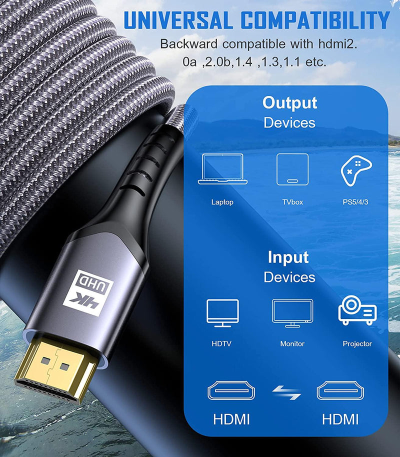 4K HDMI Cable 6.6ft,sweguard [Upgraded] HDMI 2.0 Cable High Speed 18Gb