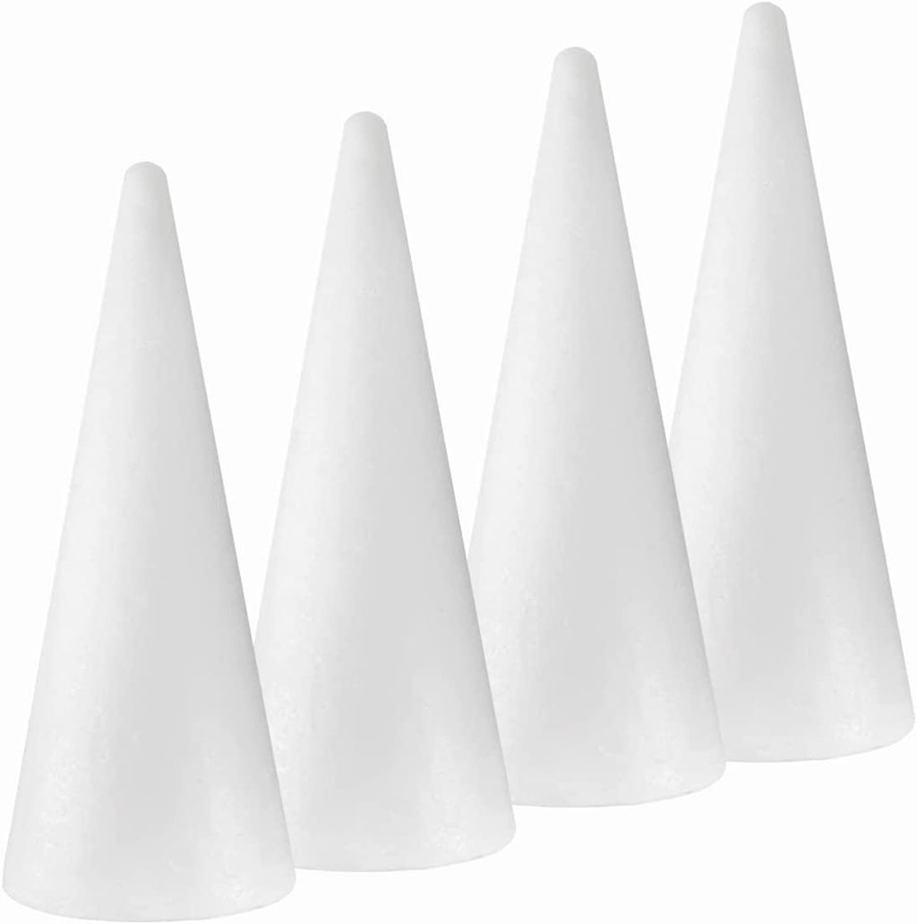 Craft Foam Cone - 30-Pack Polystyrene Foam Cones Smooth Craft for