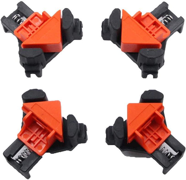 4pcs NUZAMAS Right Angle Clamps 5-22mm, Spring Load, 90 Degrees Right Angle Clip, Corner, T-Joints Woodworking Frame, Cupboards, Picture Holder, Woodworking Holder