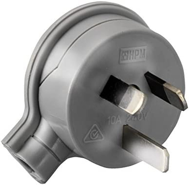 CD106/1GY HPM 3 Pin Flat Plug Top Grey Side Entry - Low Profile Rated: 10Amp 240Volts Ac Rated: 10Amp 240Volts Ac, Colour: Grey