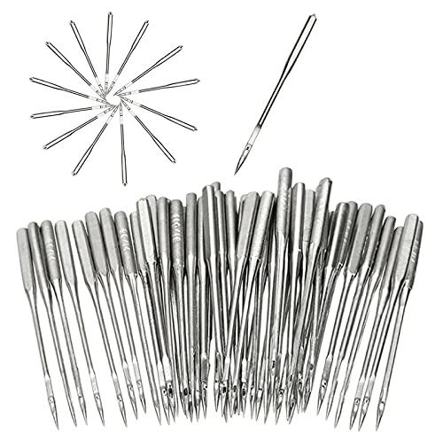 50 Pieces Sewing Machine Needles Embroidery Universal Regular Point Sewing Machine Needle for Singer, Brother, Janome, Varmax, Sizes 65/9, 75/11, 90/14, 100/16, 110/18