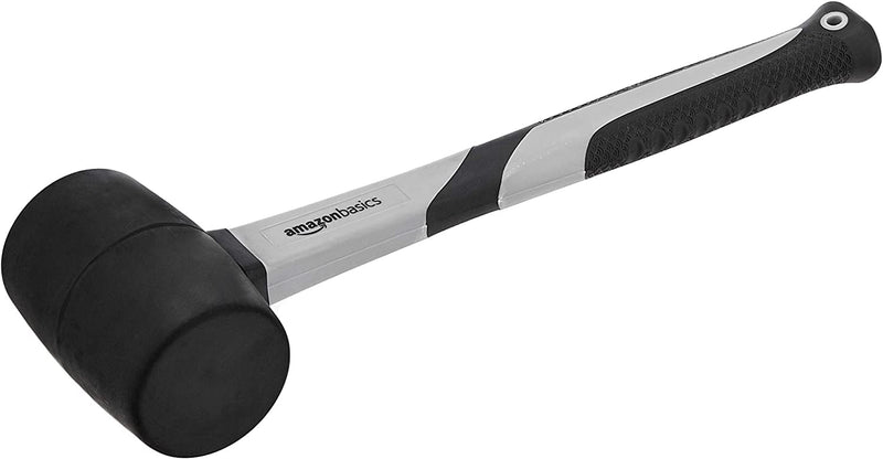 Amazonbasics Rubber Mallet Shock-Absorbing Fiberglass Handle with Textured Cushion Grip for All Jobs- 450G