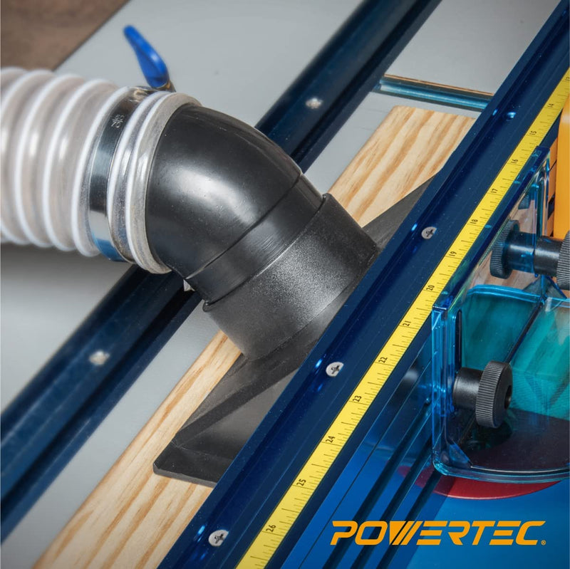 POWERTEC 71733 Full Size Router Bit Guard Kit with Router Table Dust Port | 2.5” X 6.5” Dust Collection Adapter