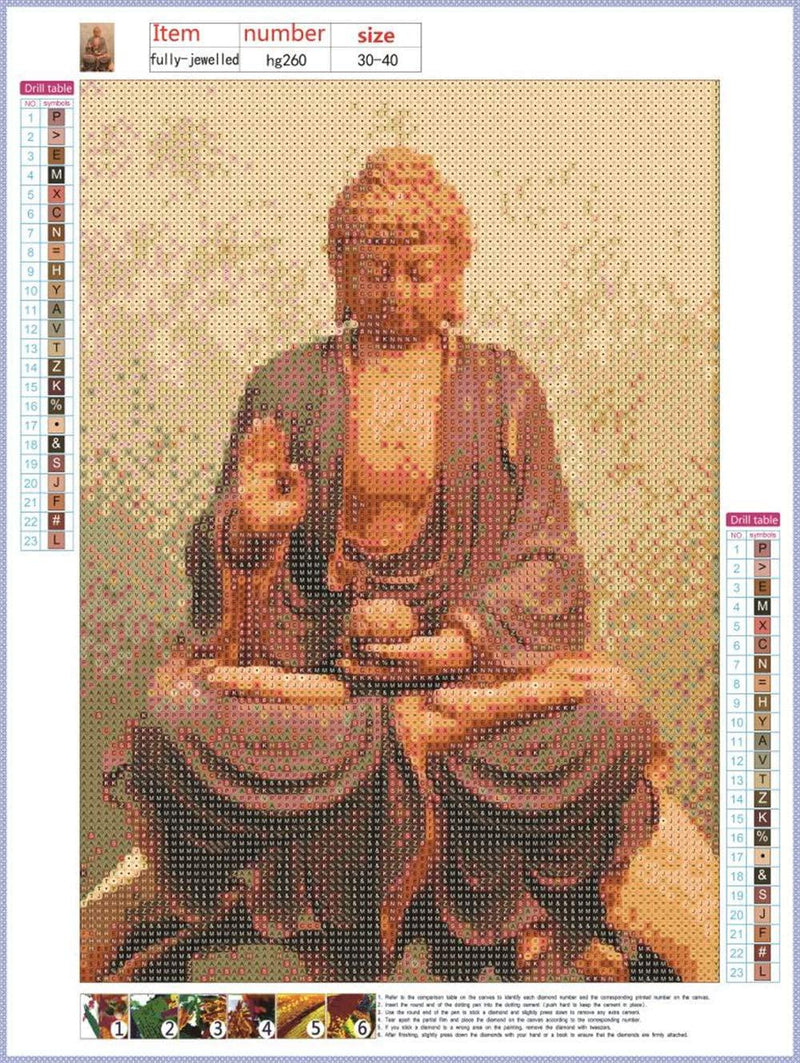 Diamond Painting Kit Pictures Adult Buddha - Diy 5d Diamond Painting Full  Drill - Diamond Painting Kits - Arts Craft For Home Wall Decoration 30 X 40