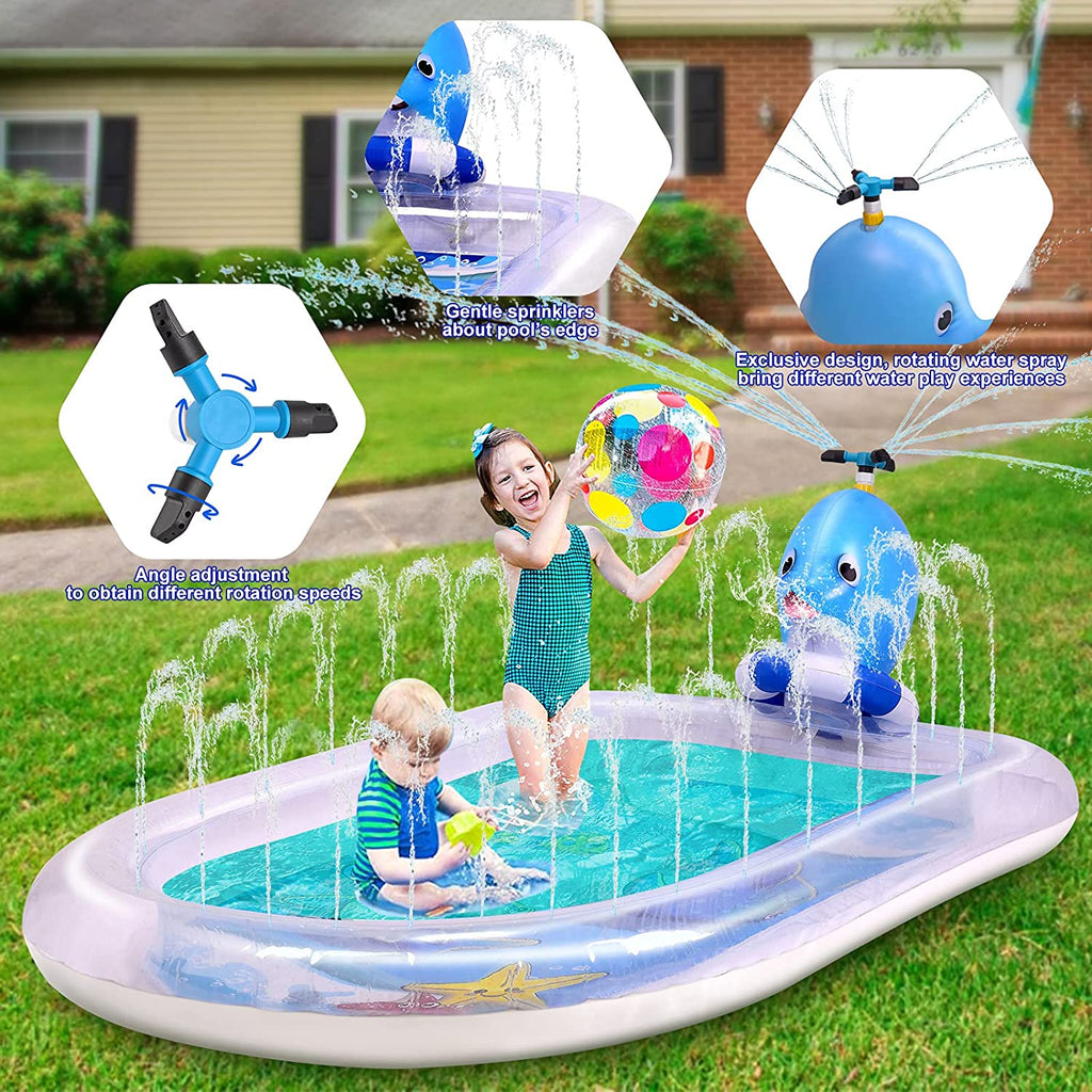  Mademax Upgraded 79 Splash Pad, Sprinkler & Splash Play Mat,  Inflatable Summer Outdoor Sprinkler Pad Water Toys Fun for Children,  Infants, Toddlers, Boys, Girls and Kids : Toys & Games