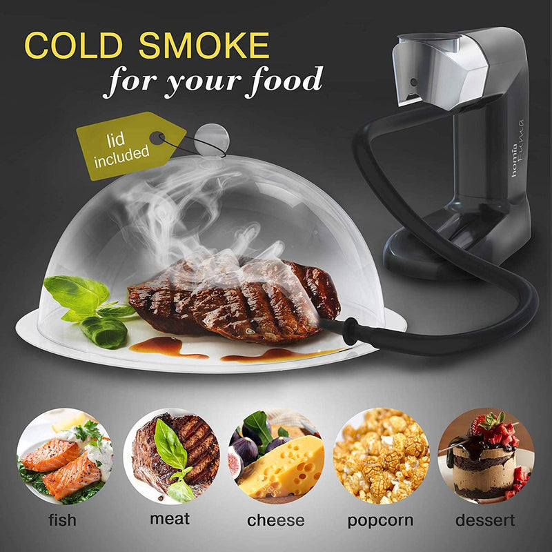 Homia Smoking Gun Wood Smoke Infuser - Extended Kit, 14 PCS, Portable Electric Smoker Machine with Accessories and Wood Chips - Cold Smoke for Food and Drinks