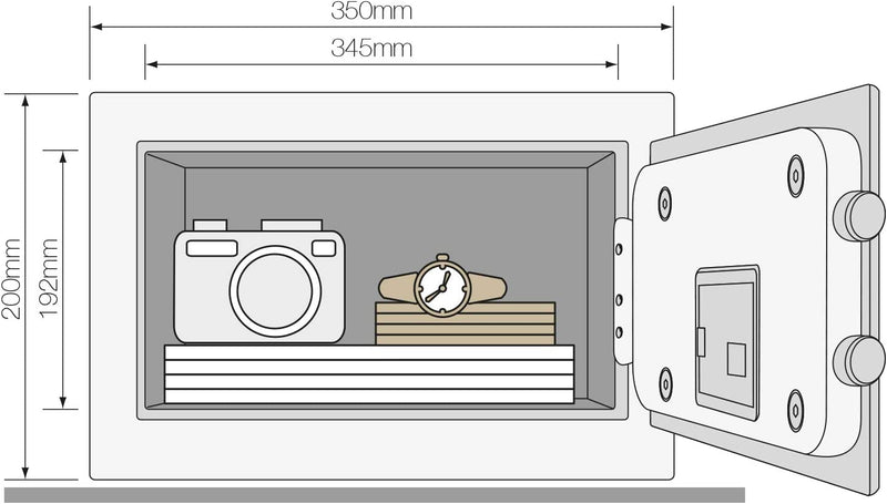 Yale YSEB/200/EB1 Motorised High Security Compact Safe - Digital Pin Code Access, Laser Cut Door & Lockdown Function + Override Key, Wall/Floor Mounting Bolts - Int Dims: 192 X 345 X 145 Mm