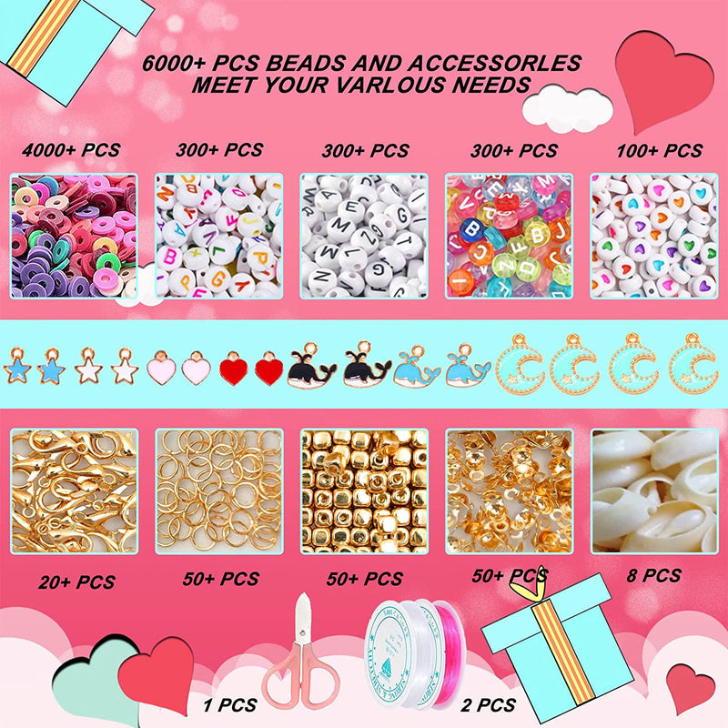 Polymer Clay Beads Bracelet Making Kit 4000 pcs in 20 Color Clay Be