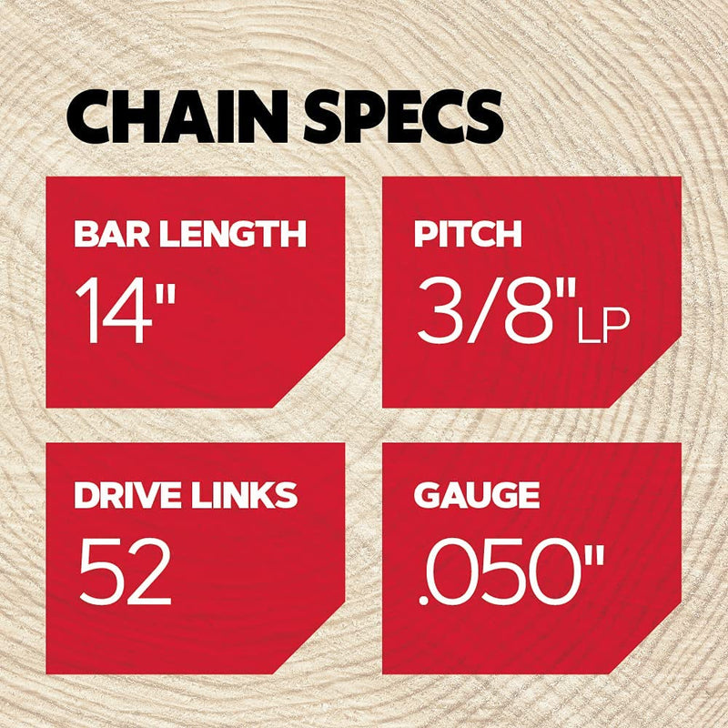 Oregon S52 Advancecut 52 Drive Link 0.050 Gauge Chainsaw Chain Twin Pack, 14-Inch Bar Length, Black, 2 Pack