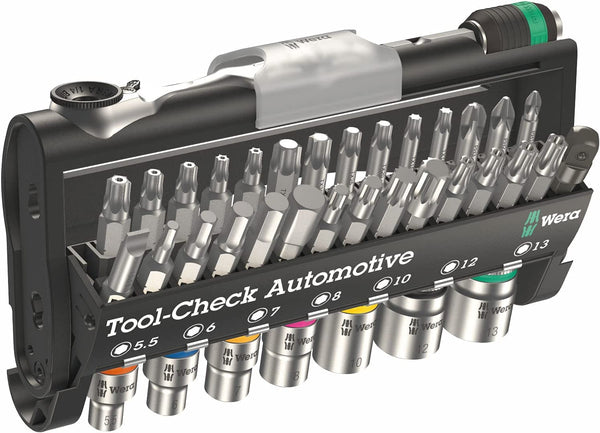 Wera Tool-Check Automotive 1 Tool-Check Automotive Bit Ratchet 38 Piece with Sockets, 38 Pieces