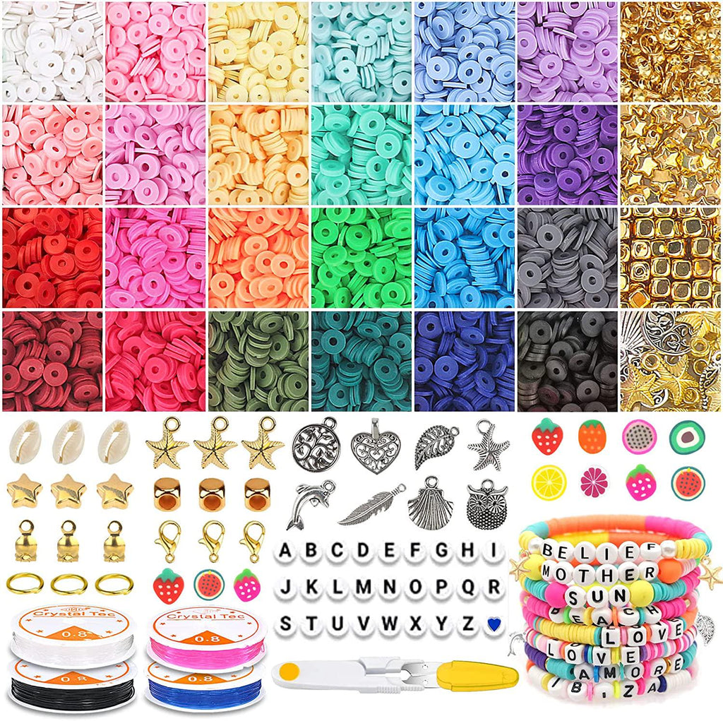 4500PCS Clay Beads Kit, 21 Colors Flat Beads for Nepal
