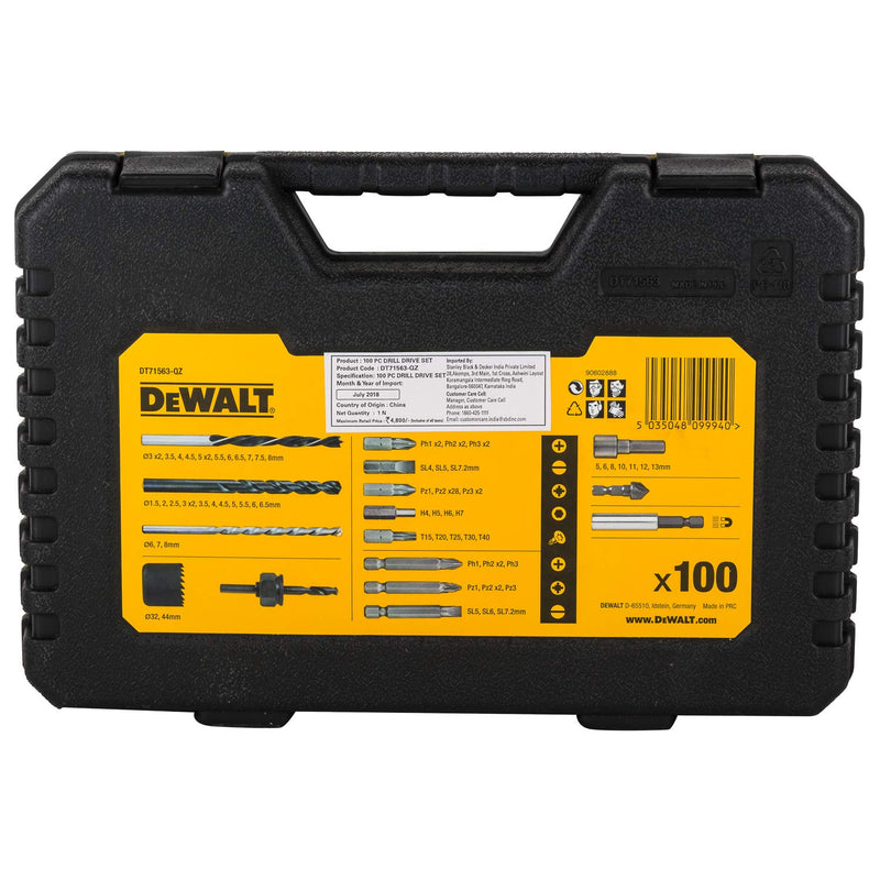 DEWALT DT71563-QZ Combination Drill BIT Set 100 Piece Set