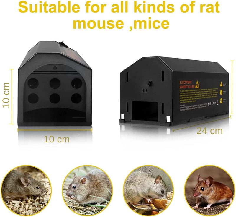 Humane Electric Mouse Trap Rat Cage Mice Killer High Voltage Rodent Zapper  Garden Mousetrap Device Gardening