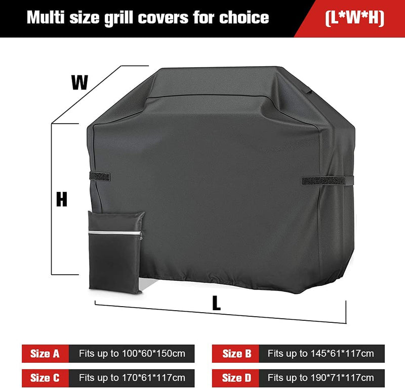 BBQ Grill Cover Waterproof 420D Heavy-Duty Gas Grill Cover UV Resistant Barbecue Cover Rip Resistant (100*60*150Cm)
