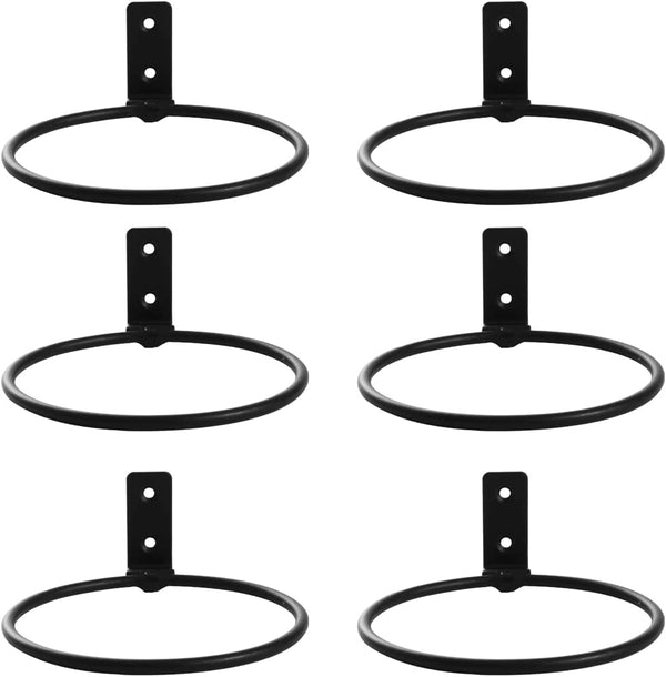ORZ 4 Inch Wall Plant Holder, Set of 6 Metal Plant Wall Hanger, Collapsible Bracket, Iron Black