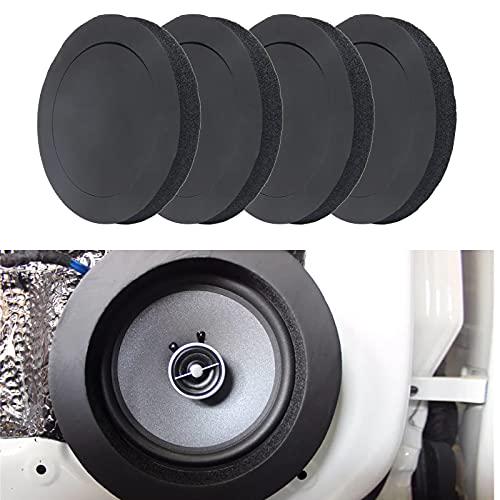 6.5 Foam Speaker Enhancer, AngleKai 4Pcs Self Adhesive Speaker Fast Rings, Universal High Rebound Sponge Bass Blocker Kit for Car Door Speaker Foam Rings