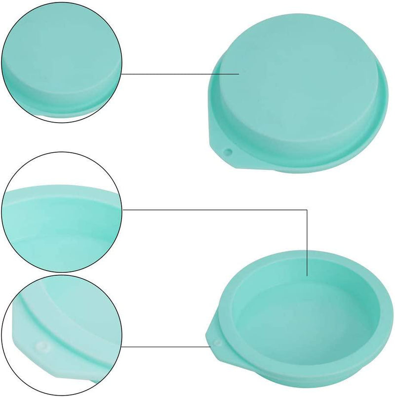 Silicone Baking Pans, Teal Cake Pan (4 Pack)