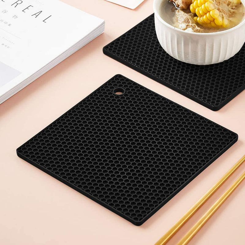Silicone Table Mat Heat Resistant Round Honeycomb Trivet Table Pad Non-slip  Potholder Multipurpose Hot Pads Spoon Rest Flexible Coasters For(4pc -z