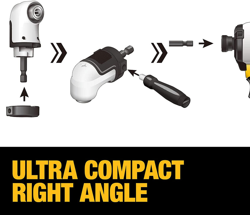 DEWALT Right Angle Drill Adaptor, 2-In-1 Attachment (DWAMRAFT)