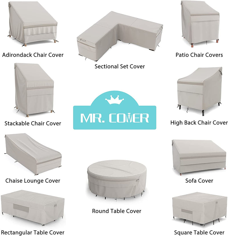 MR.COVER Waterproof Patio Chair Covers for Outdoor Furniture, 32W X 37D X 36H Inches, Heavier Material, Neutral Color, Amenre Series