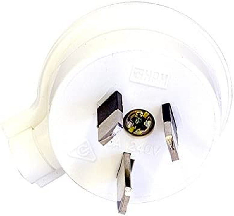 CD106/1WE HPM 3 Pin Flat Plug Top White Side Entry - Low Profile Rated: 10Amp 240Volts Ac Rated: 10Amp 240Volts Ac, Colour: White