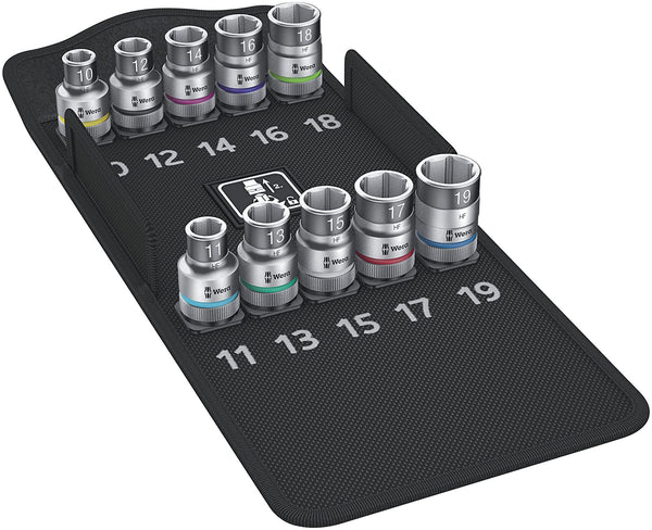 Wera 8790 C HF 1 Hmc Hf 1 Zyklop Socket Set with 1/2-Inch Drive with Holding Function 10 Pieces, 10 Pieces
