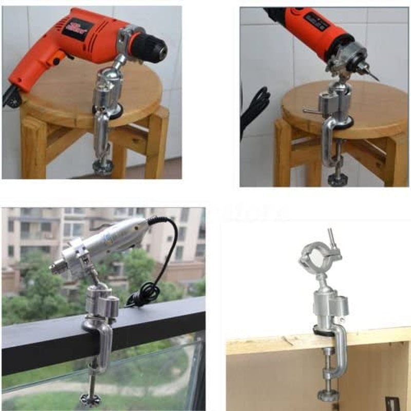 NUZAMAS 2In1 Table Vise Bench Vice Aluminum Alloy Swivel 360 Degree Rotating Clamp for Electric Drill Stent Grinder Tools Holder