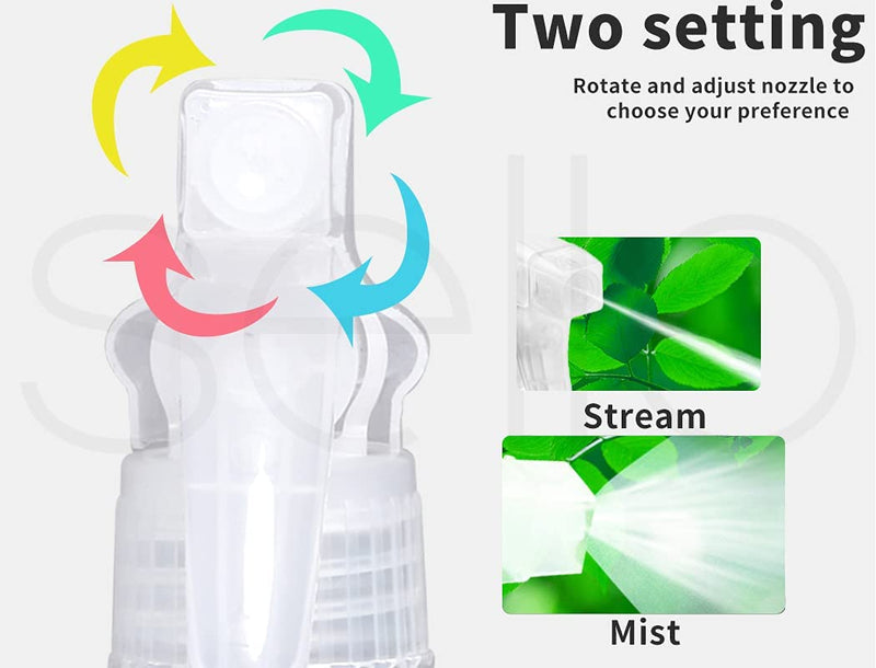 4X 500Ml Clear Glass Spray Bottles Trigger Water Sprayer Aromatherapy Dispenser Clear&4 PCS