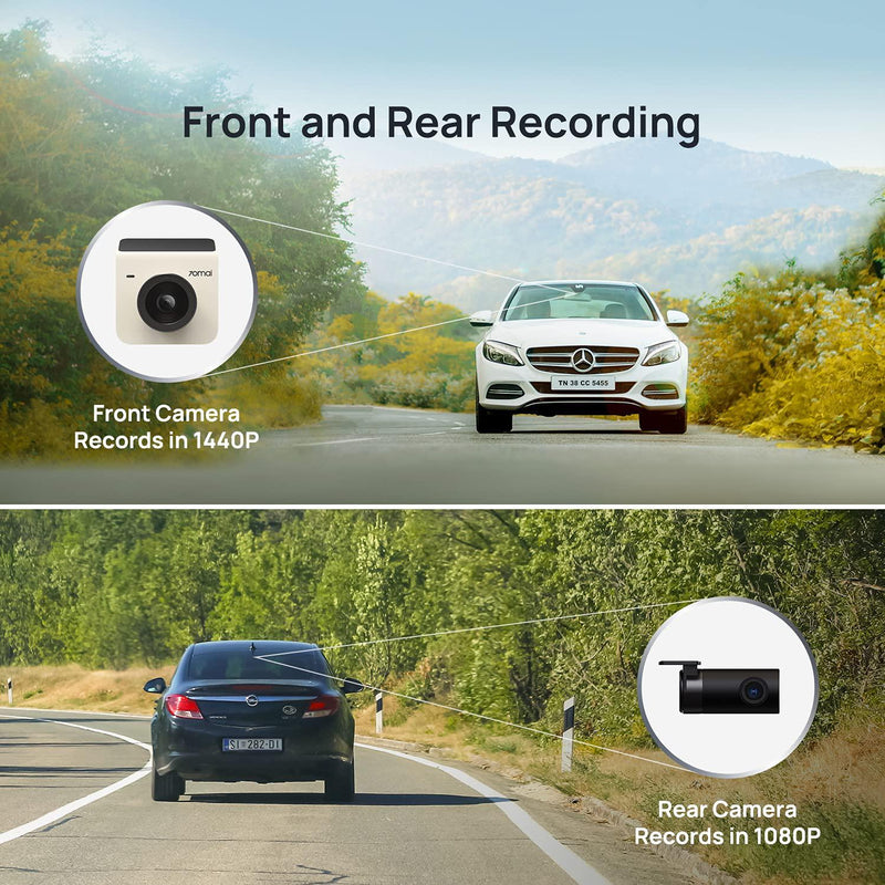  70mai Dash Cam Lite, 1080P Full HD, Smart Dash Camera for Cars,  Sony IMX307, Built-in G-Sensor, 130° Wide Angle FOV, WDR, Night Vision,  Loop Recording : Electronics