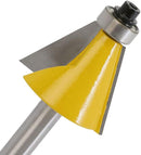 Yakamoz 3Pcs 1/4 Inch Shank Chamfer Edge Forming Router Bit Set Bevel Edging Cutter Bits with Bearing Guide Woodworking Cutting Tool | 1 Inch Cutting Length | 15 22.5 30 Degree Cutting Angle