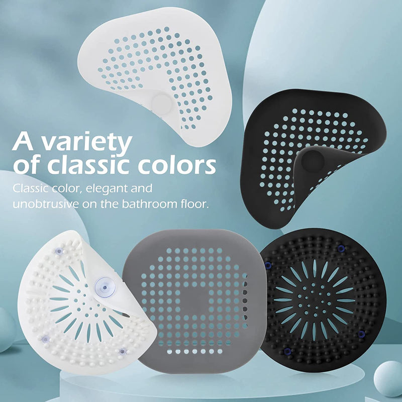 5 Pack Sink Strainer, Geeric Shower Drainer Hair Catcher Kitchen Sink Drain Cover Durable Thermo-Plastic-Rubber Stopper with Suction Cup Suit for Bathroom,Bathtub,Kitchen