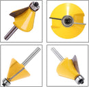 Yakamoz 3Pcs 1/4 Inch Shank Chamfer Edge Forming Router Bit Set Bevel Edging Cutter Bits with Bearing Guide Woodworking Cutting Tool | 1 Inch Cutting Length | 15 22.5 30 Degree Cutting Angle